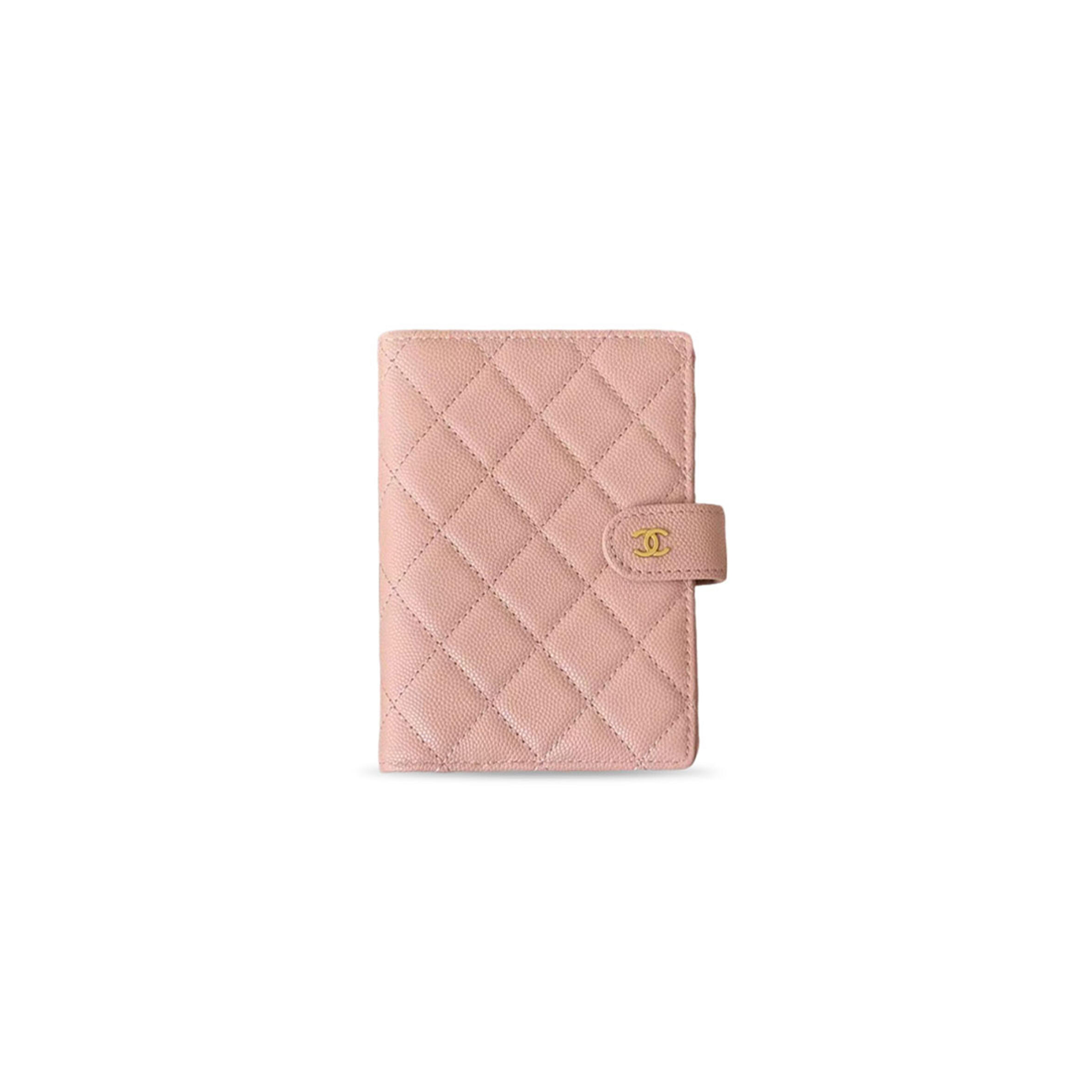 CHANEL CAVIAR QUILTED PASSPORT HOLDER PINK (15*11*1cm)